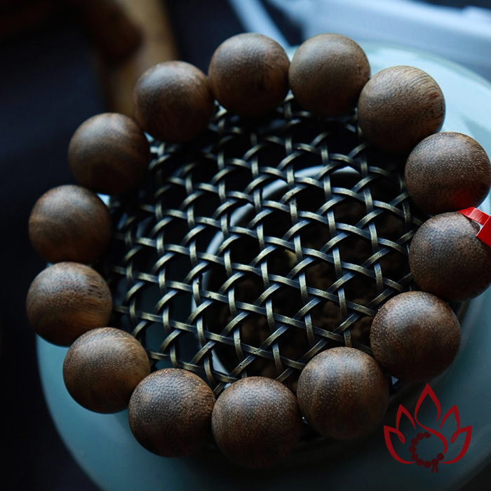 Vòng Trầm Hương Hạt Tròn | 14 Ly | Trầm Tốc Kiến Tự Nhiên Lâu Năm